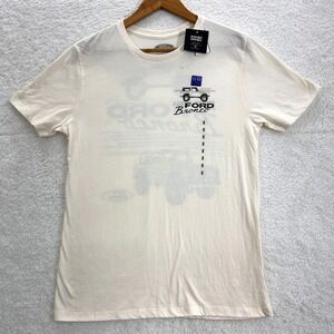 New Grayson Threads‎ T- Shirt Women Medium Beige Ford Retro Print